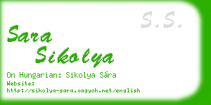 sara sikolya business card